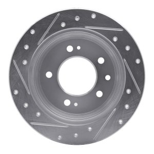 Hyundai Tucson Brake Rotor (1) - Rear Right - R1 Concepts - Drilled & Slotted - Silver - `09-`16